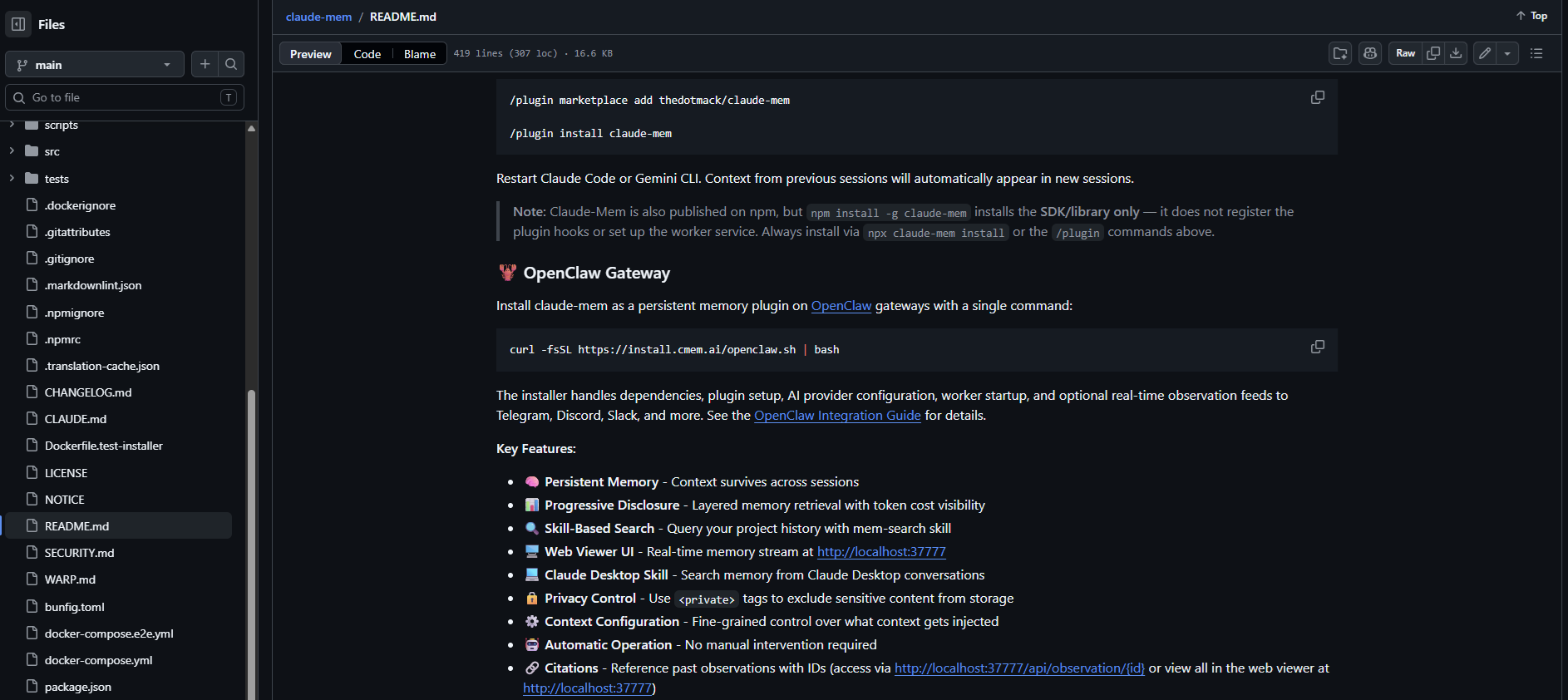 GitHub Markdown source page